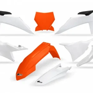 Aktuell UFO Full Plastik Kit OEM Orange Weiß für KTM SX, SXF 125, 150, 250, 350, 450 2023-