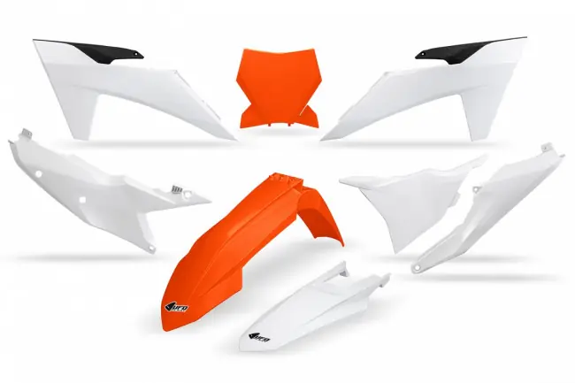 Aktuell UFO Full Plastik Kit OEM Orange Weiß für KTM SX, SXF 125, 150, 250, 350, 450 2023-