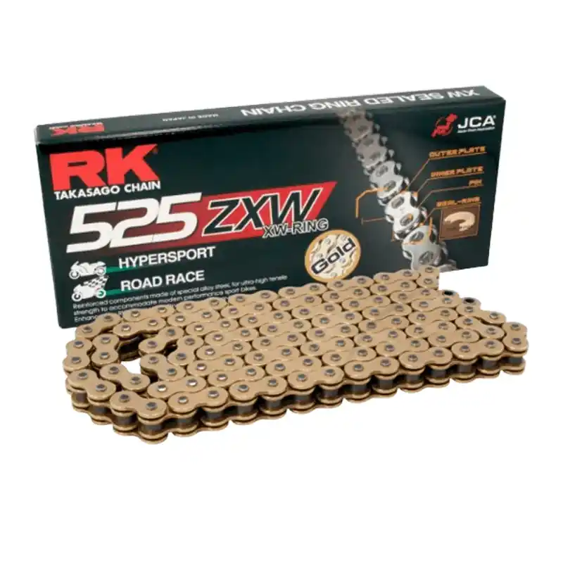 Echt Cadena de transmisión RK ZXW 525 Super Reforzada Dorada / Acero