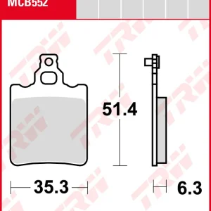Generic (KSR Moto) TR 50 Trigger X, Bj. 06-, Bremsbeläge hinten, TRW Lucas MCB552, Organic Allround Aktuell