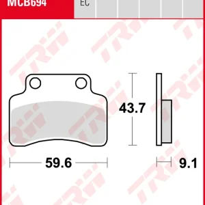 Neu Im Sortiment Generic (KSR Moto) 125 XOR, Bj. 05-, Bremsbeläge vorne, TRW Lucas MCB694, Organic Allround
