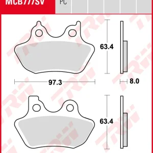 Harley-Davidson XL 883 R Sportster Sportster, Bj. 02-03, XL1, Bremsbeläge vorne, TRW Lucas MCB777SV, Sinter Street Mega-Angebot