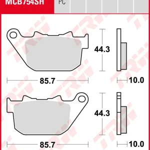 Harley-Davidson XL 883 Sportster Sportster, Bj. 04-09, XL2, Bremsbeläge hinten, TRW Lucas MCB754SH, Sinter Street Aktuell