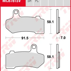 Zertifiziert Harley-Davidson VRSCAW 1250 V-Rod V-Rod, Bj. 08-10, VR1, Bremsbeläge vorne, TRW Lucas MCB781SV, Sinter Street