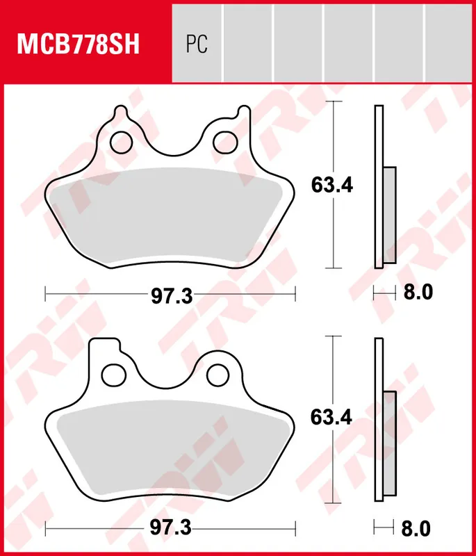Preiswert Harley-Davidson FXDL 1450 Dyna Low Rider Dyna, Bj. 00-06, FD1, Bremsbeläge hinten, TRW Lucas MCB778SH, Sinter Street