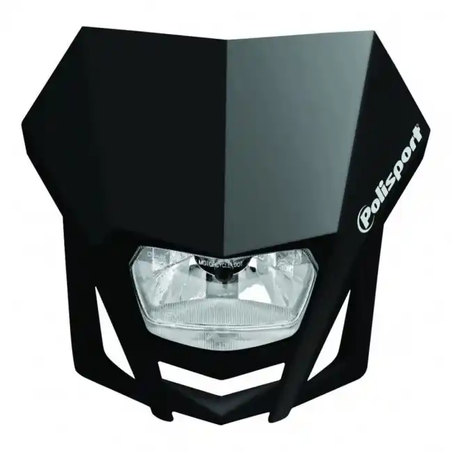 Polisport Lampenmaske Schwarz LMX mit Halogen-Scheinwerfer Kostenloser Versand