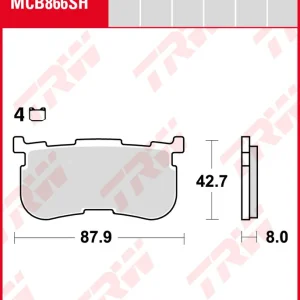 Harley-Davidson FLHTCUTG 1690 Tri Glide Ultra Touring, Bj. 14-16, TG1, Bremsbeläge hinten, TRW Lucas MCB866SH, Sinter Street Gratis Versand