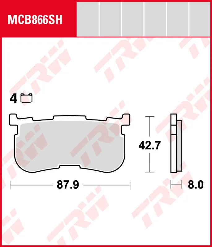 Harley-Davidson FLHTCUTG 1690 Tri Glide Ultra Touring, Bj. 14-16, TG1, Bremsbeläge hinten, TRW Lucas MCB866SH, Sinter Street Gratis Versand