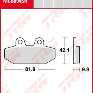 Harley-Davidson FLSB 1750 Sport Glide Softail, Bj. 18-, Bremsbeläge hinten, TRW Lucas MCB894SH, Sinter Street Markenprodukt