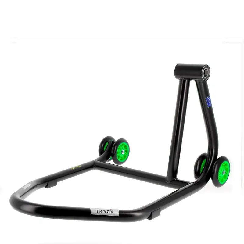 Caballete monobrazo derecho BIHR Home Track color negro mate y ruedas verdes Kracherpreis