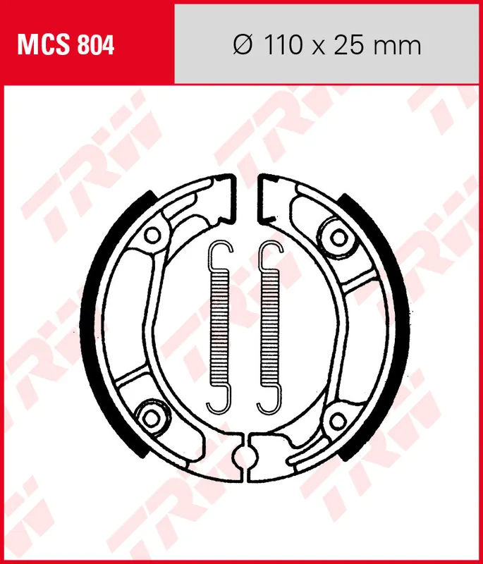 Markenprodukt Honda CB 125 J, Bj. 75-81, CB125J, Bremsbeläge hinten, TRW Lucas MCS804 Bremsbacken