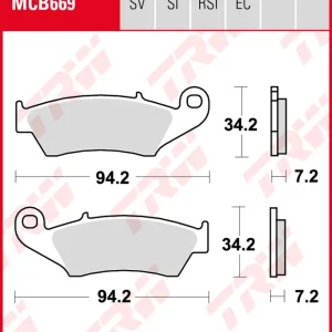 Garantierte Lieferung Honda CR 125 R, Bj. 95-01, JE01, Bremsbeläge vorne, TRW Lucas MCB669SI, Sinter Offroad