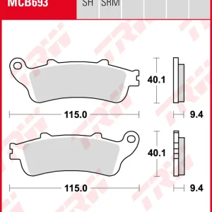 Honda FES 150 Pantheon, Bj. 98-02, JF05, Bremsbeläge vorne, TRW Lucas MCB693SRM, Sinter Maxi Scooter Zertifiziert