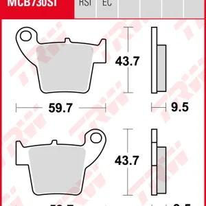 Kostenloser Versand Honda CR 250 R, Bj. 02-07, ME03, Bremsbeläge hinten, TRW Lucas MCB730SI, Sinter Offroad