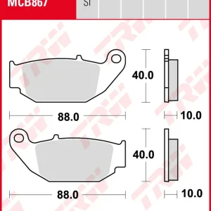 Honda CRF 250 M, Bj. 14-16, MD38, Bremsbeläge hinten, TRW Lucas MCB867SI, Sinter Offroad Zertifiziert