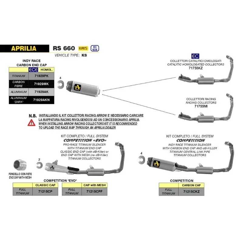ESCAPE ARROW INDY RACE HOMOLOGADO ALUMINIO NEGRO APRILIA RS 660 2020-2021 Neu Im Sortiment