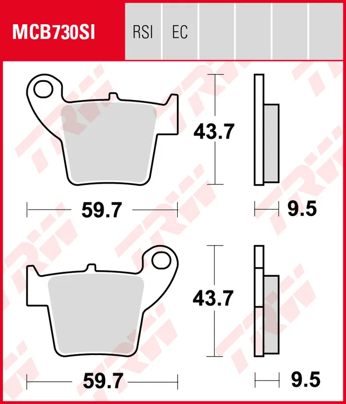 Letzte Chance Honda CRF 450 R, RE, RX, Bj. 17-, PE07, Bremsbeläge hinten, TRW Lucas MCB730SI, Sinter Offroad