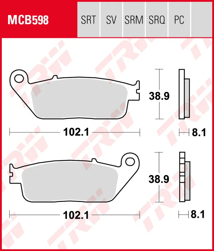 Honda FMX 650, Bj. 04-07, RD12, Bremsbeläge vorne, TRW Lucas MCB598, Organic Allround Nur Für Kurze Zeit