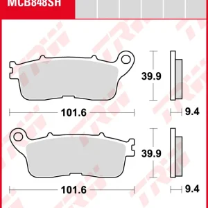 Nur Heute Honda VFR 1200 XL Crosstourer ABS, Bj. 16-, SC76, Bremsbeläge hinten, TRW Lucas MCB848SH, Sinter Street