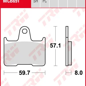 Honda CB 1300, Bj. 01-02, SC40, Bremsbeläge hinten, TRW Lucas MCB691SH, Sinter Street Bestseller