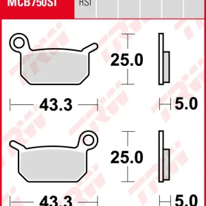 Preisknaller Husqvarna CR 50, Bj. 10-, Bremsbeläge hinten, TRW Lucas MCB750SI, Sinter Offroad