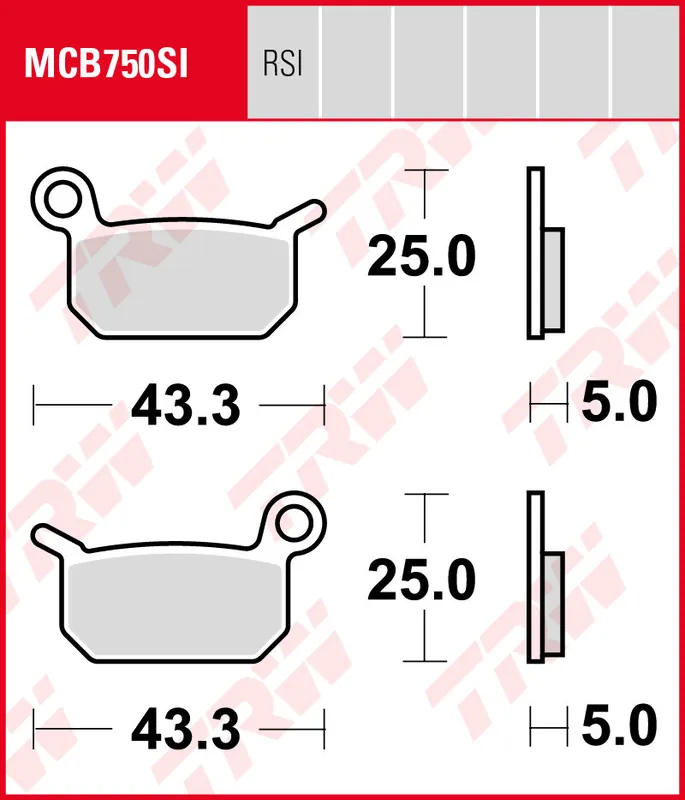 Preisknaller Husqvarna CR 50, Bj. 10-, Bremsbeläge hinten, TRW Lucas MCB750SI, Sinter Offroad