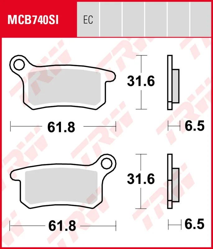 Husqvarna TC 65, Bj. 17-, Bremsbeläge hinten, TRW Lucas MCB740SI, Sinter Offroad Markenprodukt