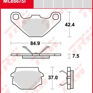 Zertifiziert Husqvarna TE 510, Bj. 90-91, Bremsbeläge hinten, TRW Lucas MCB667SI, Sinter Offroad