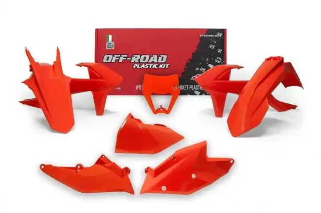 KTM Plastik Kit mit Lampenmaske Orange EXC, EXC-F 250, 300, 350, 450, 500 2017-2019 Knallerangebot