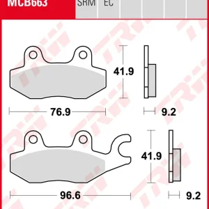 Must-Have Italjet 125 Torpedo, Bj. 07-, Bremsbeläge hinten, TRW Lucas MCB663, Organic Allround