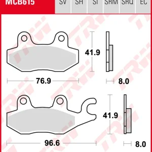 Kawasaki Z 125, Bj. 19-, Bremsbeläge hinten, TRW Lucas MCB615, Organic Allround Schneller Versand