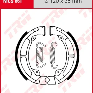 Kawasaki KLR 250, Bj. 85-96, KL250D, Bremsbeläge hinten, TRW Lucas MCS861 Bremsbacken Gratis Versand