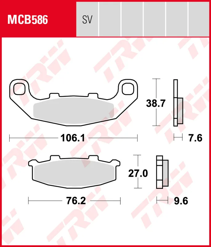 Kawasaki KR-1 250, Bj. 89, KR250B2, Bremsbeläge hinten, TRW Lucas MCB586, Organic Allround Neu Im Sortiment
