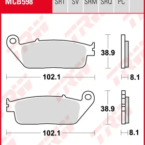 Kawasaki 300 Versys-X, Bj. 17-, LE300G, Bremsbeläge vorne, TRW Lucas MCB598, Organic Allround Top-Seller