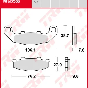 Günstig Kawasaki GPZ 500 S, Bj. 94-04, EX500C(F), Bremsbeläge vorne, TRW Lucas MCB586, Organic Allround