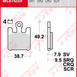 Kawasaki ZX-6R 636 Ninja, Bj. 03-04, ZX636B, Bremsbeläge vorne, TRW Lucas MCB742SV, Sinter Street Jetzt Kaufen