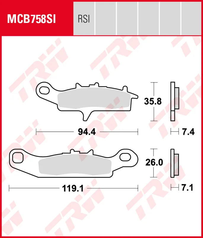 Nur Heute Kawasaki KVF 650 Prairie, Bj. 01-03, Bremsbeläge vorne, RECHTE Seite, TRW Lucas MCB758SI, Sinter Offroad