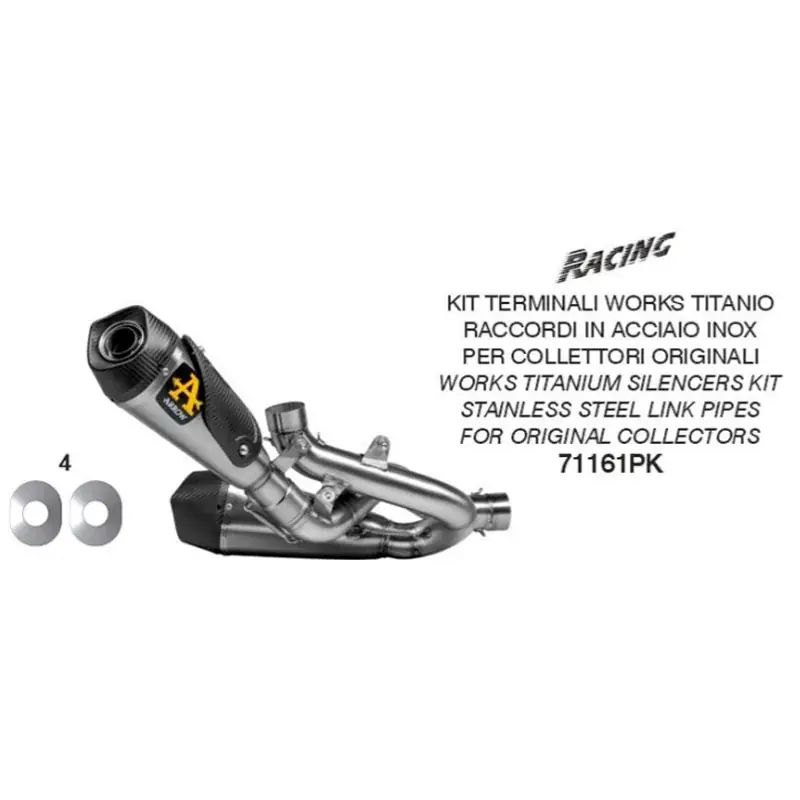 SILENCIADORES RACING WORKS ARROW ACERO INOXIDABLE TITANIO DUCATI PANIGALE V4 2018-2024 Geprüft