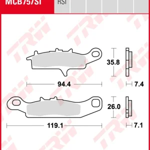 Jetzt Bestellen Kawasaki KFX 700 KSV, Bj. 04-, SV700A, Bremsbeläge vorne,  LINKE Seite, TRW Lucas MCB757SI, Sinter Offroad
