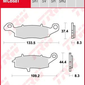 Preiswert Kawasaki W 800, Bj. 11-17, EJ800A, Bremsbeläge vorne, TRW Lucas MCB681, Organic Allround