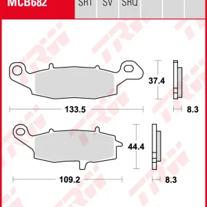 Sonderaktion Kawasaki VN 1500 Classic, Bj. 96-99, VNT50D, Bremsbeläge vorne, TRW Lucas MCB682, Organic Allround