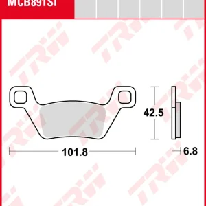 Bestpreis Kymco 550 MXU i., Bj. 12-, Z21, Bremsbeläge hinten, TRW Lucas MCB891SI, Sinter Offroad