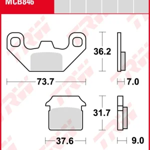 Saisonangebot Lifan 125 Offroad, Bj. 07-, Bremsbeläge hinten, TRW Lucas MCB846, Organic Allround
