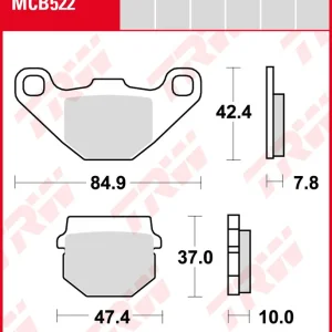 Malaguti MDX 50, Bj. 86-, Bremsbeläge vorne, TRW Lucas MCB522, Organic Allround Kostenfreie Lieferung