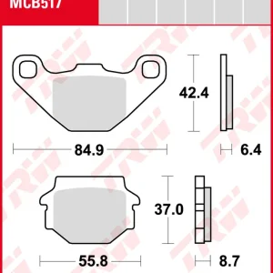 Sichere Zahlung Malaguti MGX 425 Ronco, Bj. 87-, Bremsbeläge vorne, TRW Lucas MCB517, Organic Allround