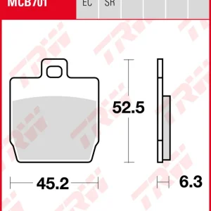 Meistverkauft MBK YP 50 Nitro, Bj. 01-, SA14, Bremsbeläge hinten, TRW Lucas MCB701, Organic Allround
