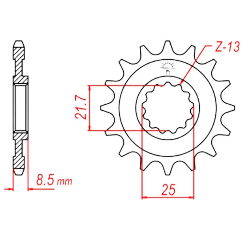 Garantierte Lieferung Piñón JT SPROCKETS acero estándar 1537 - Paso 525