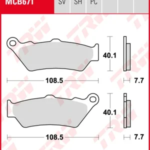 Geprüft Moto Guzzi 1100 California Jackal, Bj. 01-, KD, Bremsbeläge hinten, TRW Lucas MCB671, Organic Allround