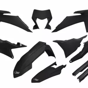 Jetzt Kaufen UFO KTM Plastik-Kit mit Lampenmaske EXC TBI 125 150 250 300 350 450 500 2024-2025 Schwarz