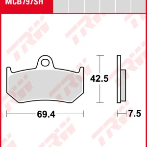 Begrenztes Angebot MV Agusta F4 1000 R (Brembo Bremse), Bj. 07-, Bremsbeläge hinten, TRW Lucas MCB797SH, Sinter Street